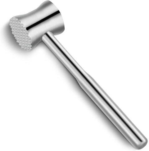 Mazo ablandador de carne de doble cara, martillo de carne de acero inoxidable 304, martillo de carne de cocina, herramienta batidora de carne para ablandar cocinar filetes, pescado, cerdo, carne de