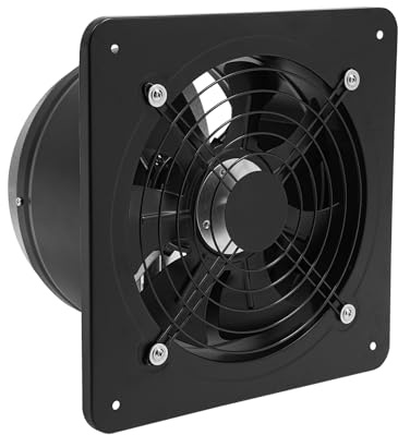 Qussse Abluftventilator 100W 250mm Wandventilator Badlüfter 1260m³/h WC Lüfter zur Entfeuchtung und Belüftung, für Küchen Badezimmer Büro und Garage