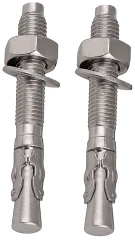 Holibanna 2 Pezzi ancore a parete montato inossidabile ancoraggio in cemento ancoraggi ad espansione per carichi pesanti ancore a cuneo ancoraggi in mattoni ancore murali 304