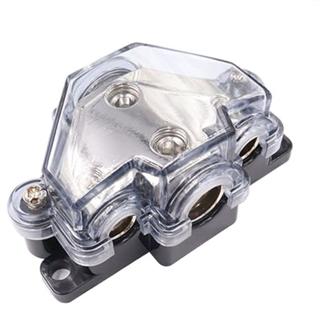 Gissroys Bloc de distribution électrique pour automobiles avec couvercles ignifuges ABS et terminaux plaqués, adaptés aux amplificateurs, séparateurs de protection amovibles