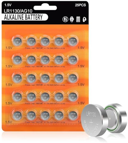 LR1130 Batterien Knopfzellen, 25 StüCk AG10/ LR 1130/189/ 389/ L1131 1,5V Alkaline Batterie, LR54 Knopfzelle für Taschenrechner und Uhren