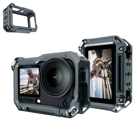 För DJI OSMO ACTION 6, skyddande ram av aluminiumlegering snabbfrigörande droppskyddsfodral, OSMO ACTION 6 multifunktionell expansionsadapter