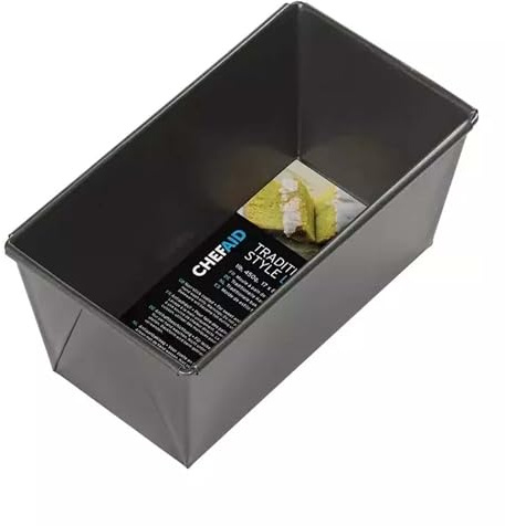 MAXPERKX Chef Aid Non-Stick 2lb Loaf Tin, 900g Traditional Rectangular Bread pan Ideal for Bread, Loaves, Cakes.Handwash, Fridge and Freezer Safe.,Black, 21cm x 11.5cm x 7.5cm