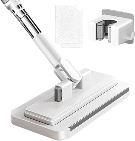 Fregona con de sujeción a presión, fregona sin lavarse Las Manos con paños de Microfibra Reutilizables y Clip de fregona para Limpieza en húmedo y seco, hogar, Cocina, baño