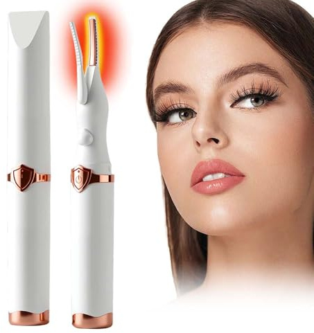 Wimpernzange Beheizbar, Wimpern Curler Elektrisch 10 Sekunden Schnelles Aufheizen mit 3 Temperaturmodi Wimpern, Lash Curler Intelligente Automatische Abschaltung für Natürliches Make up (Weiß)