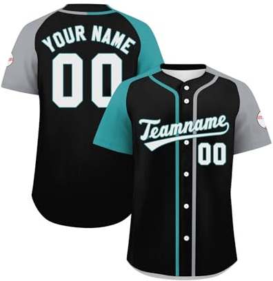 Magliette Personalizzate Magliette da Baseball Maglie da Football Americano Maglie da Baseball Personalizzate (Modelli per Ragazzi e Ragazze) Asciugatura Rapida