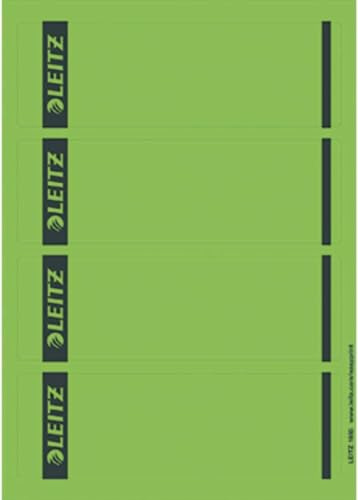 Leitz PC-beschriftbare Rückenschilder selbstklebend für Standard- und Hartpappe-Ordner, 100 Stück, Kurzes und breites Format, 62 x 192 mm, Papier, grün, 16852055