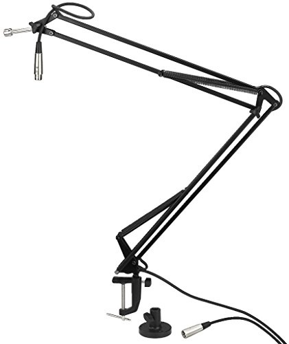 MONACOR MS-15 Tischmontage Schwenkarm-Mikrofonstativ schwarz, 23.5380