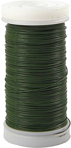 Creativ 100263 Metall Florist tråd, 0,31 mm, 100 g, Grön, 160m, Polerad