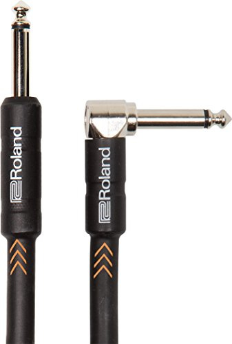 Roland Black Series Instrument Cable, Angled/Straight 1/4-Inch Jack, 20-Feet