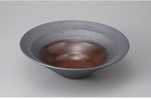 Large Pot, Planting Pot, Carbonized Soil Akabuki, 3.1 inches (8.0 cm), Shallow Large Pot, 9.8 x 3.1 inches (25 x 7.8 cm), Earth, Restaurant, Ryokan, Japanese