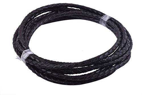 KONMAY - Cordones de cuero de varios tamaños y colores, redondos, trenzados, originales, para diseños de joyería y artesanía