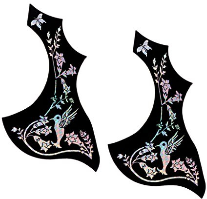 SM SunniMix 2 x Gitarre Pickguard, PVC Scratch Platte für 40/41 Gitarre/Konzertgitarre/Westerngitarre Zubehör, Silberne Blume