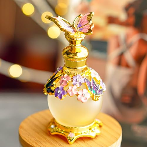YU FENG Bouteilles de parfum décoratives vintage en forme de papillon 15 ml - Rechargeables - Réutilisables - Pour huiles essentielles fantaisie