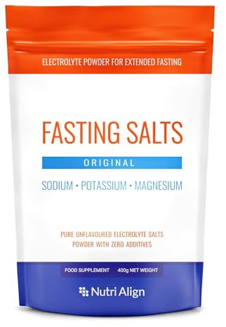 Nutri-Align Fasting Salts Electrolytes Powder | 400g Sodium Potassium Magnesium Electrolytes | Pure Unflavoured Fasting Electrolytes | Sugar Free & Filler Free | Made in The UK