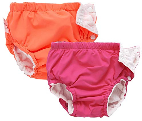 jnUhb Swim Diapers Baby Reusable 1Pack 2 Pack,Washable Pants for 0-3 Years Boys Girls Swimming Lesson Shower Gifts (RoseOrange 2-3 Years