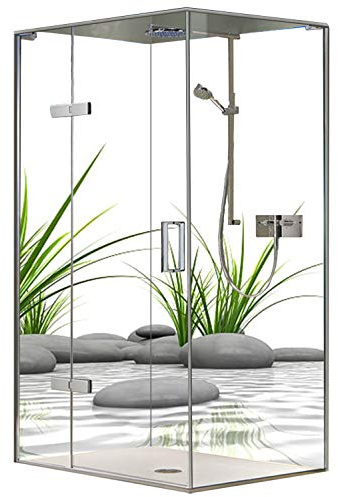Original FLYERANDPRINT - SHOWER-PLATE, Alu-Dipond, OHNE FUGEN, Fliesenersatz, Duschrückwand, Wunschmaß, Dusche, Bad, Wandverkleidung, Wandverkleidung, DE-17-54 (Set mit 2 Platten, 100 x 200 cm)