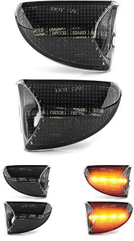 LIGHTDELUX Ersatz für 2 x LED Blinker Seitenblinker Blinkleuchte Kotflügel-Blinker mit E-Prüfzeichen Black Vision V-171310