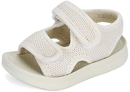 MK MATT KEELY Mixte Enfants Sandales pour Bébé Fille Garçon Bout Ouvert Souple été Plat Marche Beach Outdoor Sport Sandales,24 EU,Blanc