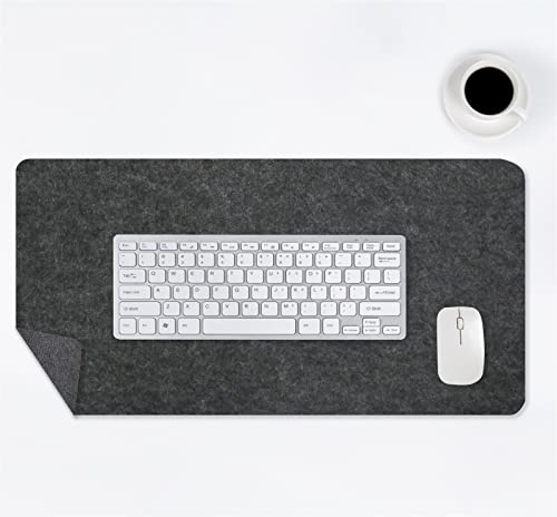 Lifup Mousepad aus 3mm Dick Filz, rutschfest Filzunterlage Schreibtisch Schreibtischunterlage für PC, Computer, Tastatur, Laptop Dunkelgrau 70x40cm