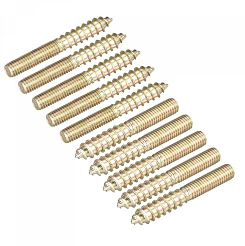 sourcing map M5x40mm Hanger Bolts, 20pcs Double Ended Thread Dowel Screws for Wood Furniture