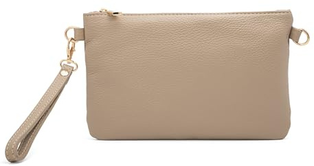 Mauro Pelletteria Pochette Donna con Tracolla Borsa Clutch Donna Elegante in Pelle Morbida Made in Italy Borsa da Polso Modello Mya