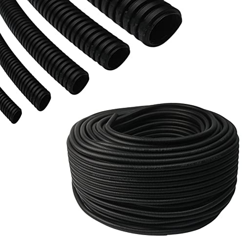 Wellrohr Wellschlauch Kabel Schutz Rohr Isolierrohr Marderschutz Leerrohr Installationsrohr (25 Meter, 17 mm Innenmaß)