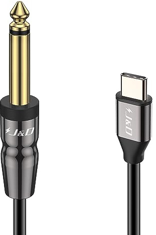 J&D USB-C vers 6,35 mm 1/4 inch TS Audio Mono Câble Adaptateur d’Interconnexion Auxiliaire, Compatible avec iPhone 16/17 Series, Galaxy S24/S25, Amplificateur, Table de Mixage, 2 m