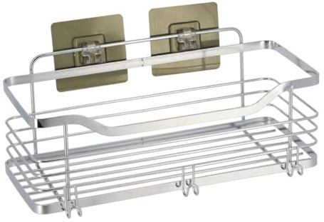 Tendance - Grand Panier Rectangulaire Acier Inoxydable sur Cartes Adhésives 3 m - Chrome - Salle de Bain - Accessoire Utilitaire
