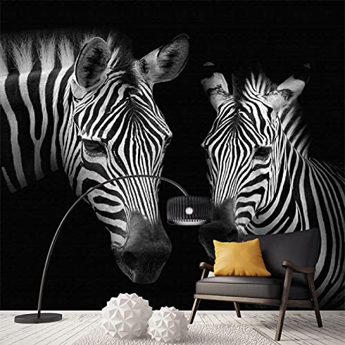 Papel Pintado Pared 3D Papel Tapiz Blanco Y Negro Cebra Pareja Fotomurales 3D Tv Fondo Pared Moderno Dormitorio Murales
