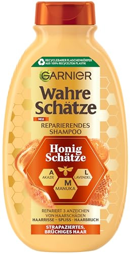 Garnier Wahre Schätze Reparierendes Shampoo Honig Schätze, kräftigt und nährt strapaziertes und brüchiges Haar; 250 ml