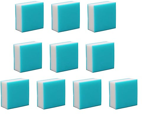 10PCS 3 Layers Stamp Carving Blocks Soft Rubber Engraving Stamps for DIY Handcrafts Blue White (3 x 3 x 1.5cm)