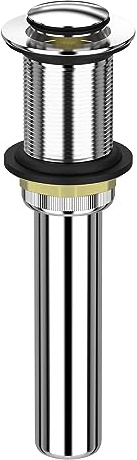 All Metal Brass Pop Up Sink Drain Without Overflow, Chrome