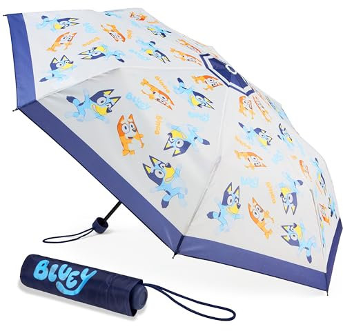 BlueY Regenschirm Kinder, Leichter Taschenschirm mit Druckknopf- Geschenke für Kinder