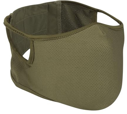 Qavctw Masque de tir Tactique Pliable Airsoft en Silicone Respirant Oreilles Libres Demi-Visage Masque Militaire en Maille pour tir, équitation, Escalade, Paintball, Chasse (M-Noir)
