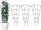 Thealyn 4er Pack Indoor-Pflanzen-Trellis für kletternde Topfpflanzen, Outdoor Metall Garten Trellis für Zimmerpflanzen, Blumen, Weinreben, Fächerform, Schwarz