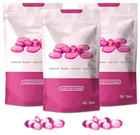 Capsules RéParatrices Naturelles, Capsule Vaginale RéParatrice Pour Femme, Raffermissante, Amincissante Et Nourrissante (Rouge, 2G)