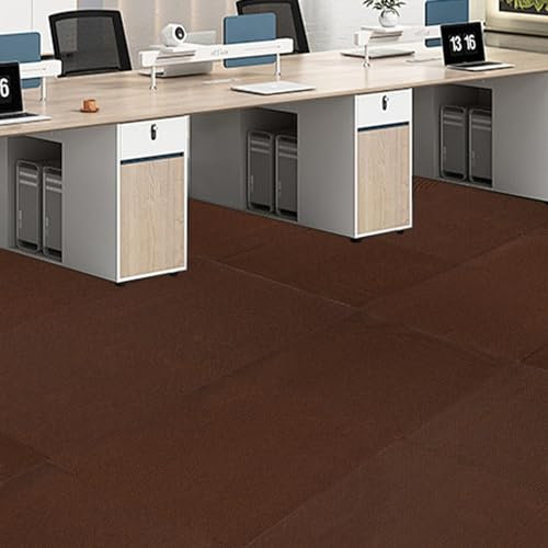 Selbstklebende Teppichfliesen, abziehbar und klebrig, 51 x 61 cm, Teppichfliesen für den Schlafzimmer, 15 Stück, abziehbar und klebrig, Teppichfliesen für Handel und Zuhause (Braun)