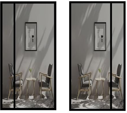 Fly Screen Door 70x185cm, Magnetic Fly Screen Caravan Door, Insect Protection. The Magnetic Curtain is Ideal for The Balcony Door, Cellar Door and Patio Door, Black