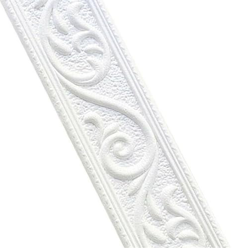 GCYEIDMA Wasserdichter Tapetenrandaufkleber Wandverkleidungslinie, Sockelleisten-Aufkleber, Selbstklebender Vinyl-Wandverkleidungsaufkleber, wasserdichter Haushalts-Fußleisten-Tapetenaufkleber(White)