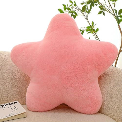 Orgrul Babykissen - Sternform, Stern-Kissen, weiches dekoratives Kissen für Kinder in Sternform, weiches Dekokissen für Schlafzimmer (Rosa, 60 cm)