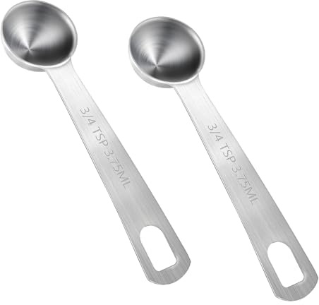 Measuring Spoons, 2 Pcs Stainless Steel Tablespoon 3.75ML / 3/4 TSP, Small Metal Teaspoons for Measuring Dry and Liquid Ingredients