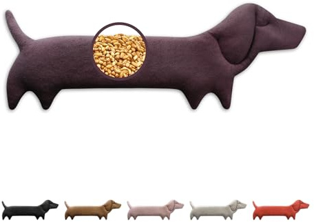 LESCHI XXL Wheat Bag Microwavable (52x20cm), 100% Organic Cotton and Organic Wheat, Dog Purple, Microwave Pillow, Unscented, Snug Grain Pillow Ideal for Tension in Back, Neck and Shoulders