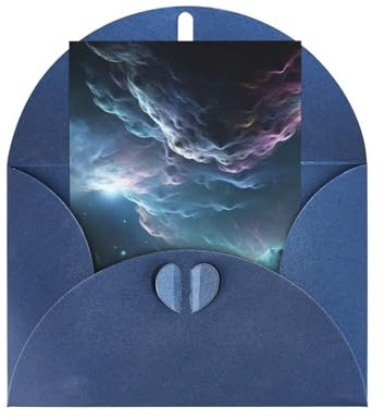 AMREWQYL 3D Graphics Universum Weltraum bedruckte Dankeskarte mit Umschlag, 10,2 x 15,2 cm