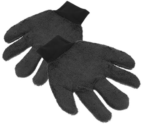 SWOOMEY Finger-autowaschhandschuhe Aus Dickem Kratzfreiem Korallenvlies Strapazierfähige Mikrofasern Für Sanfte Fahrzeugreinigung Schmutzabweisend EIN Schwarze Waschhandschuhe Für Schonend