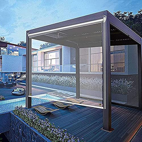 Wasserdichtes PVC-Rollo für den Außenbereich, mit Ösen für Außenpavillon, Bürofenster und Türen, transparent, aufrollbar, in verschiedenen Größen (65 cm, 205 cm)