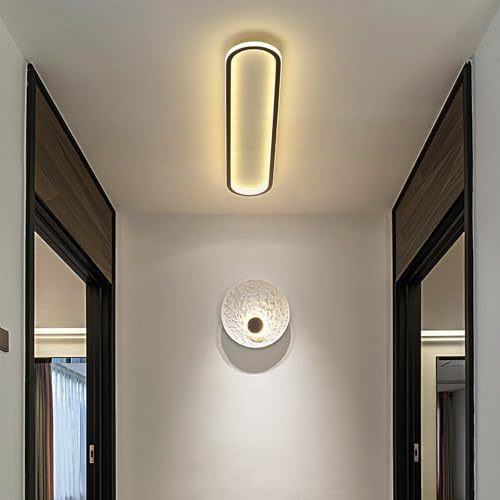 Mikeru Moderne Ovale Led-Deckenleuchte, 3000k-6000k Dimmbare Flur-Eingangs-Deckenleuchten Mit Fernbedienung, Led Lampe, Deckenleuchte,Wohnzimmerlampe, Küchenlampe With Memory Function 120 * 15.5cm