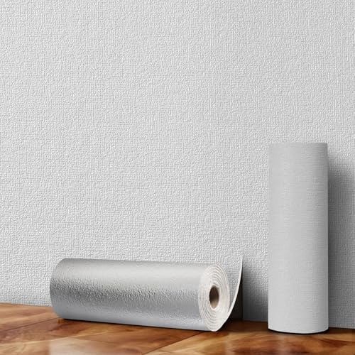 Snewvie Self Adhesive Thermal Insulation Wallpaper,White Sticky Textured Wallpaper,3mm Thicken 3D Wall Panels for Ceilings Bedroom Livingroom,10 Roll=150 sq.ft Thermal Wallpapers for Cold Walls