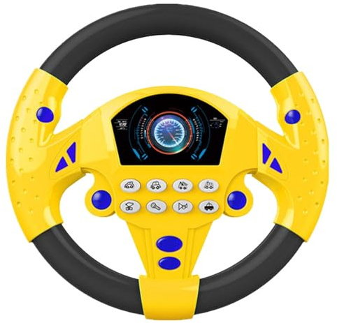 Volante Giocattolo Per Bambini, Volante Giocattolo Educativo Con Luci E Suoni - Simulazione Guida Auto Per Bambini - Sviluppo Motorio, Regalo Compleanno/Natale (20x20cm)