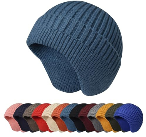 Enwokran Berretto Invernale con Paraorecchie,Caldo Cappello con Orecchie,Morbida Elastica Berretto Lavorato a Maglia, Cappelli Foderati in Pile Caldo e Spesso per attività all'aperto